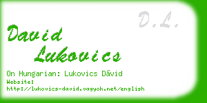 david lukovics business card